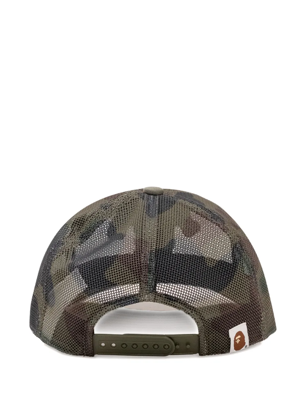 A BATHING APE 1st Camo College mesh truckerpet met patches Groen