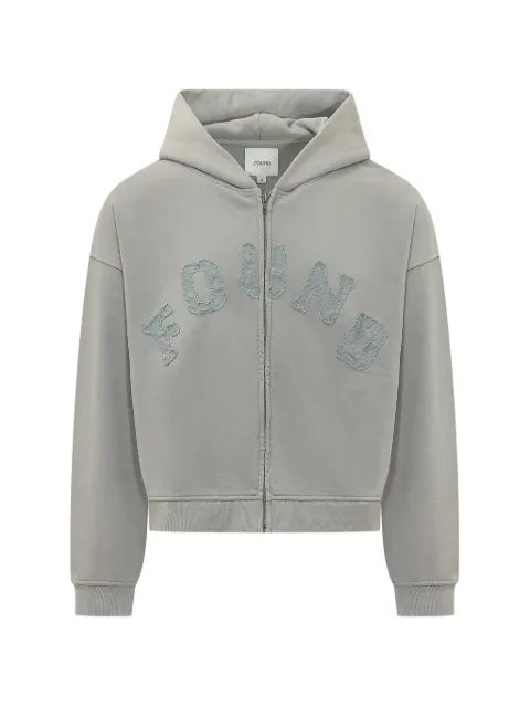 FOUND logo-patch zip-up hoodie