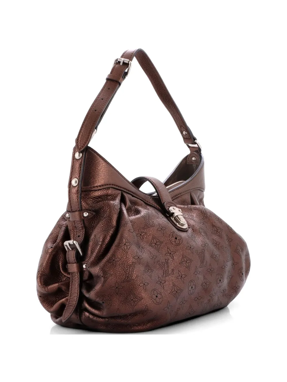 Louis Vuitton Pre-Owned L Mahina Leather hobo bag - Marrone