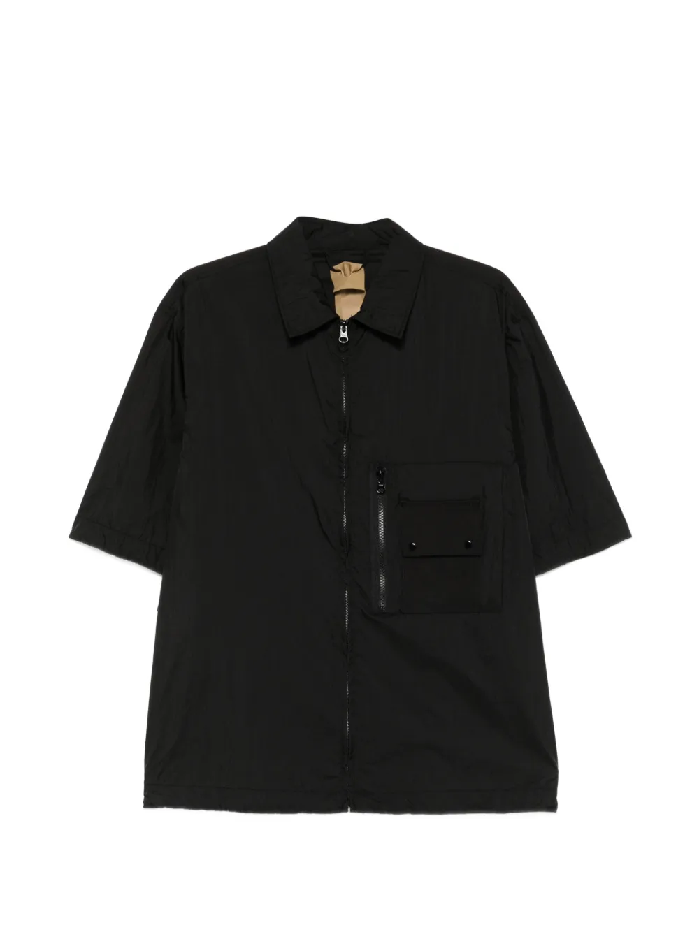 Ten C Mid Layer Zip-up Pocket-detail Shirt In Green