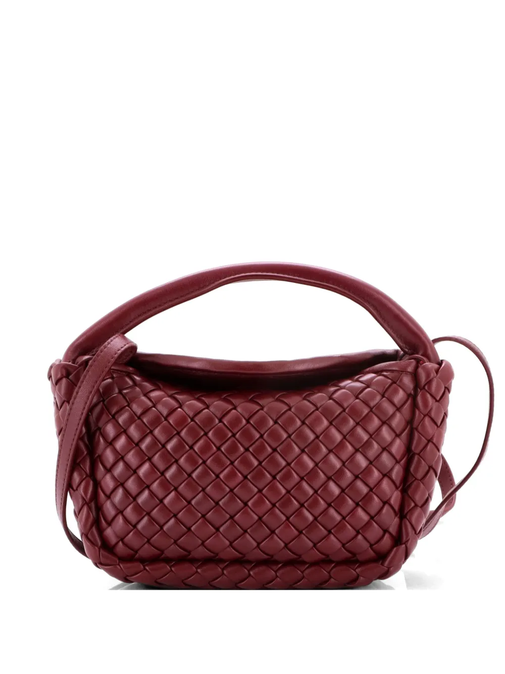 Bottega Veneta Pre-Owned Cobble Top Handle Bag Padded Intrecciato Leather Small satchel - Red
