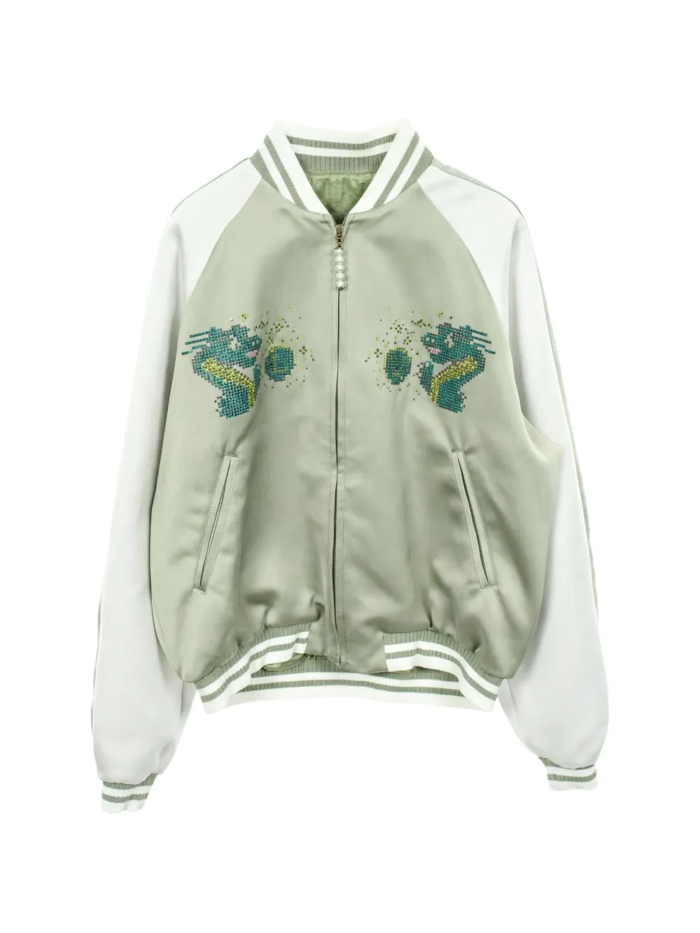 Louis Vuitton Pre-Owned 2010s dragon embroidered souvenir jacket - Verde