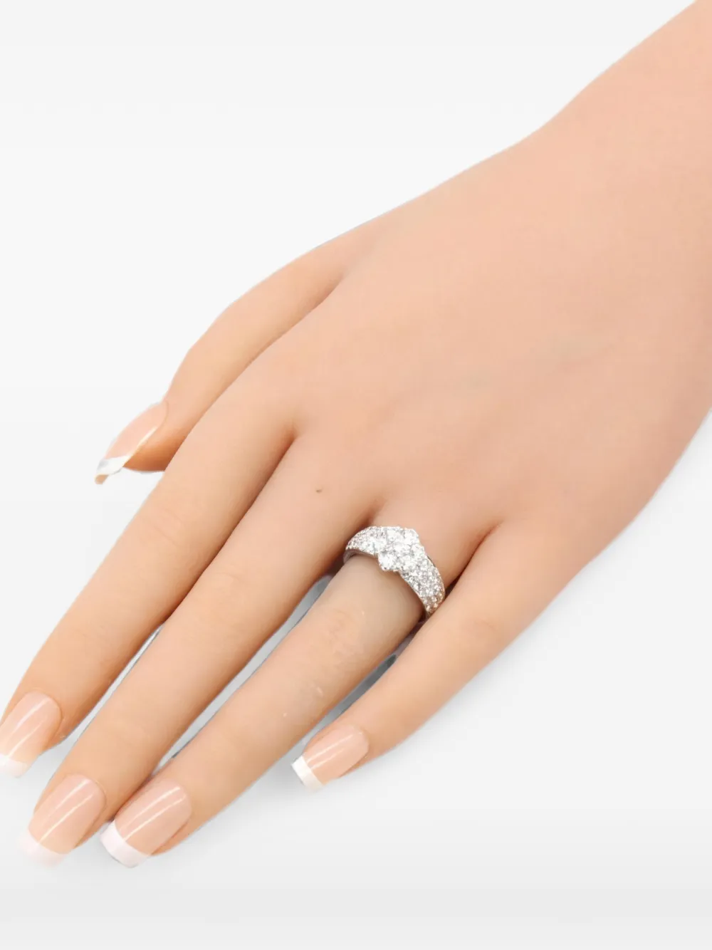 Van Cleef & Arpels Pre-Owned Anello Fleurette con diamanti - Argento