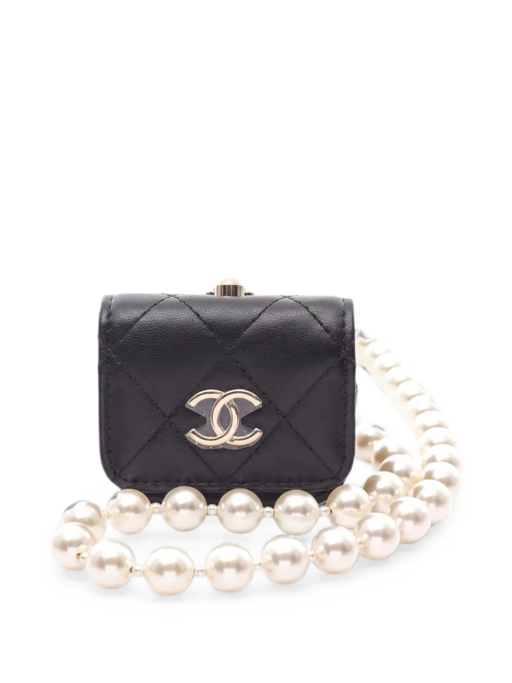 CHANEL Pre-Owned Custodia per AirPods matelassé 2021-2022 - Nero