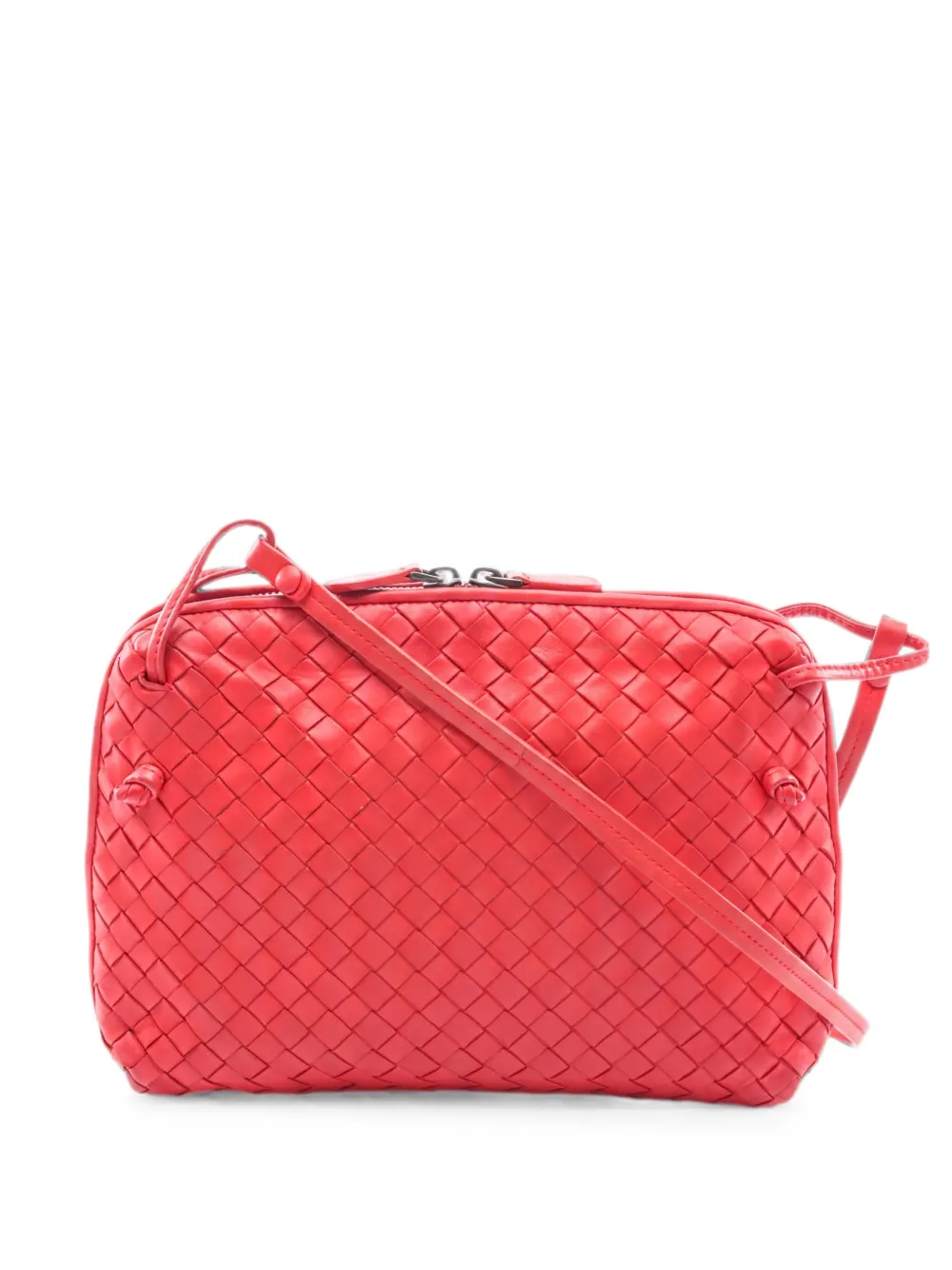 Bottega Veneta Pre-Owned Borsa a spalla Nodini mini Intrecciato anni 2000 - Rosso