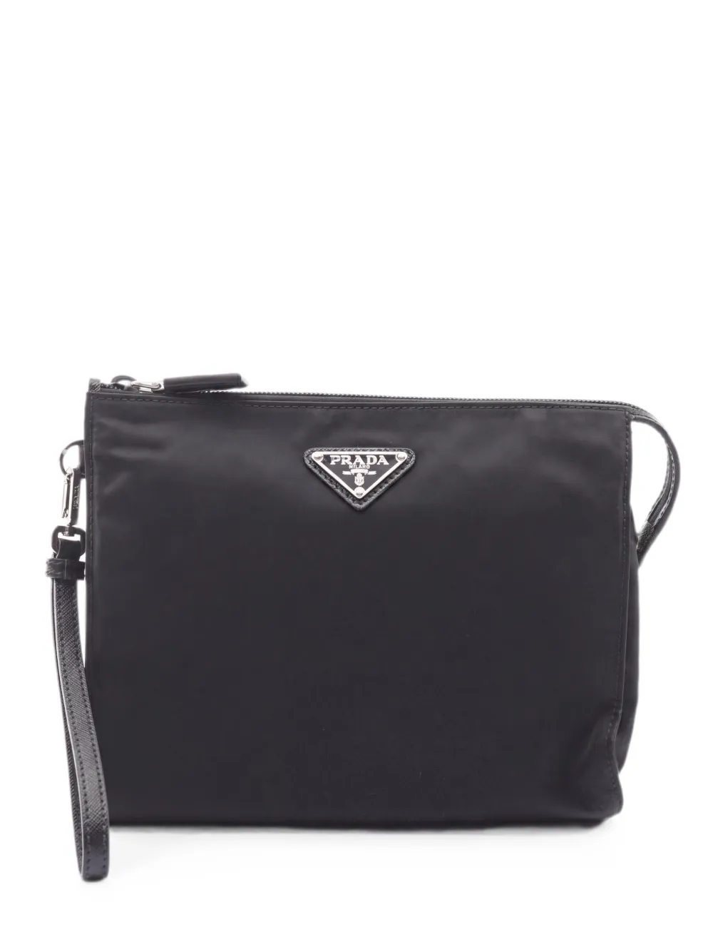 Prada Pre-Owned Re-Nylon Saffiano leather clutch bag - Nero