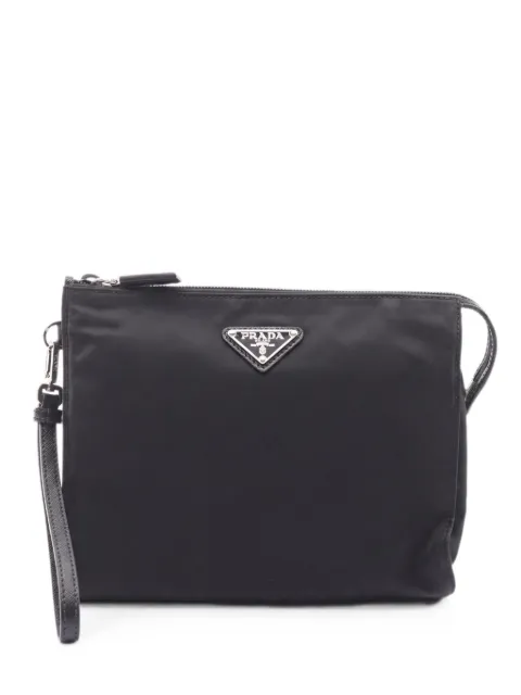 Prada Pre-Owned Re-Nylon Saffiano leather clutch bag