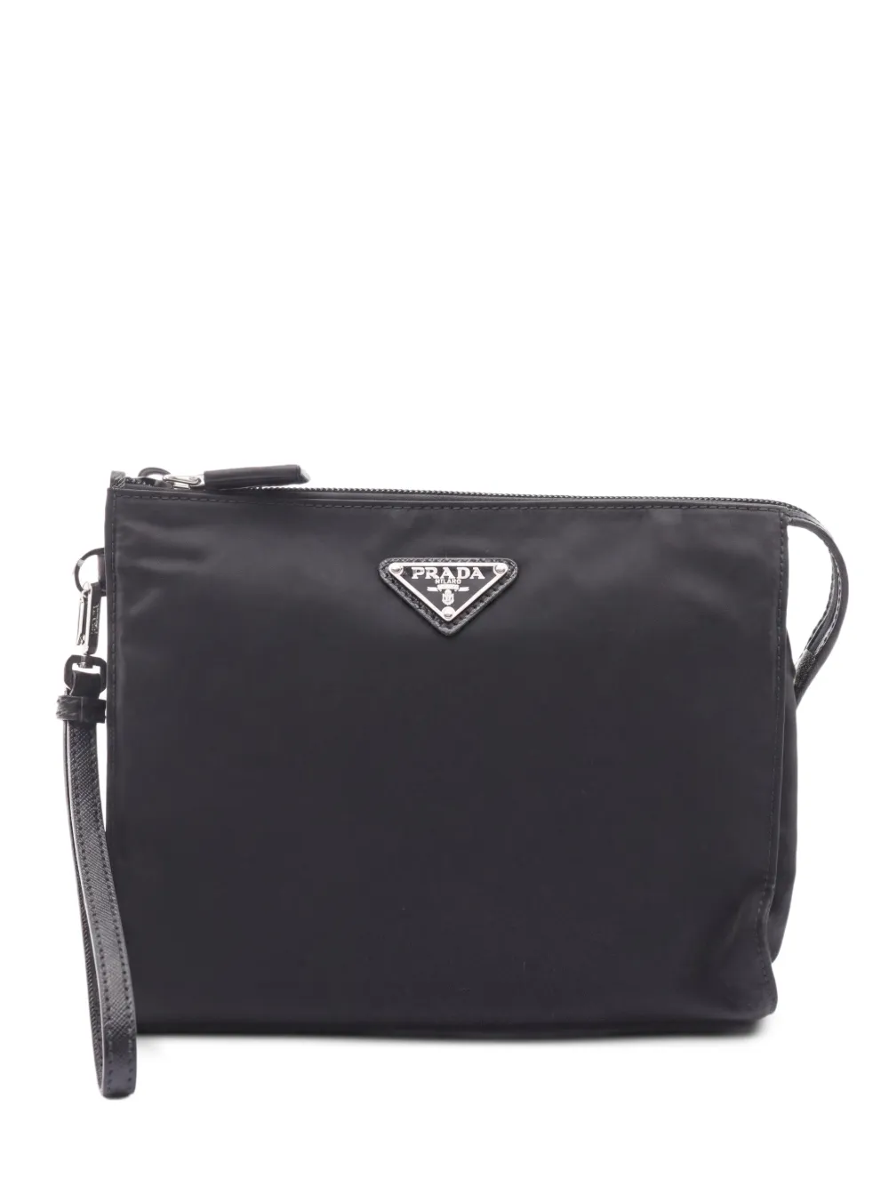 Prada Pre-Owned Re-Nylon Saffiano leather clutch bag - Schwarz