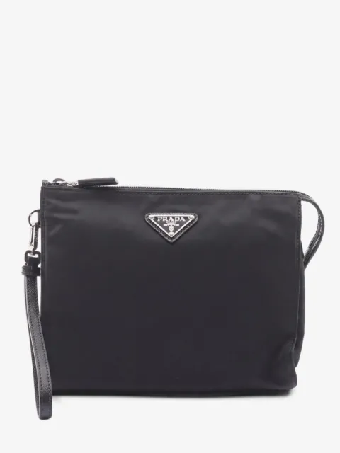 Prada Pre-Owned Re-Nylon Saffiano leather clutch bag