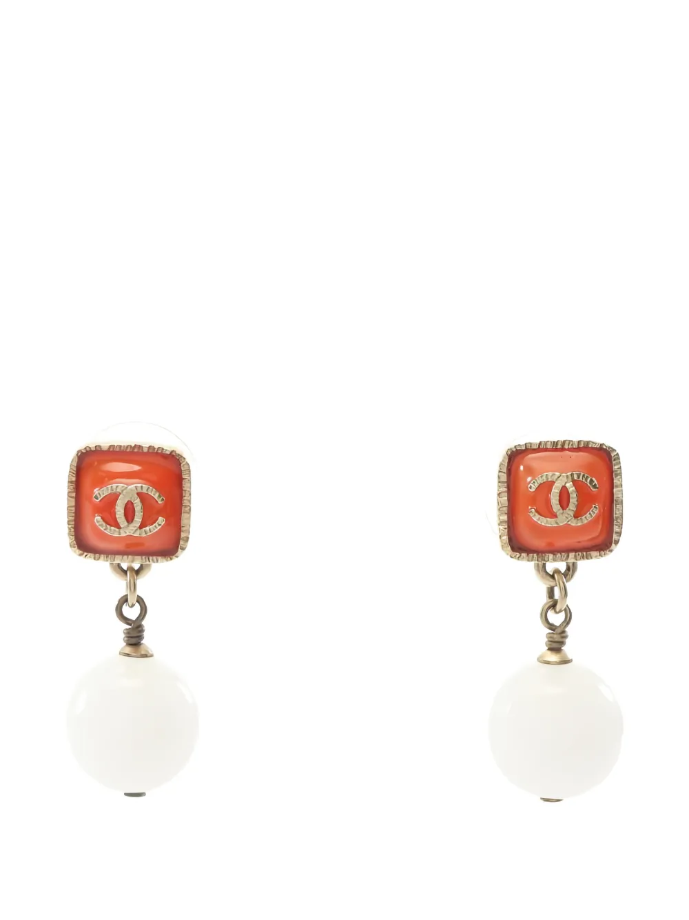 CHANEL Pre-Owned 1986-1988 Coco Mark drop earrings - Oro