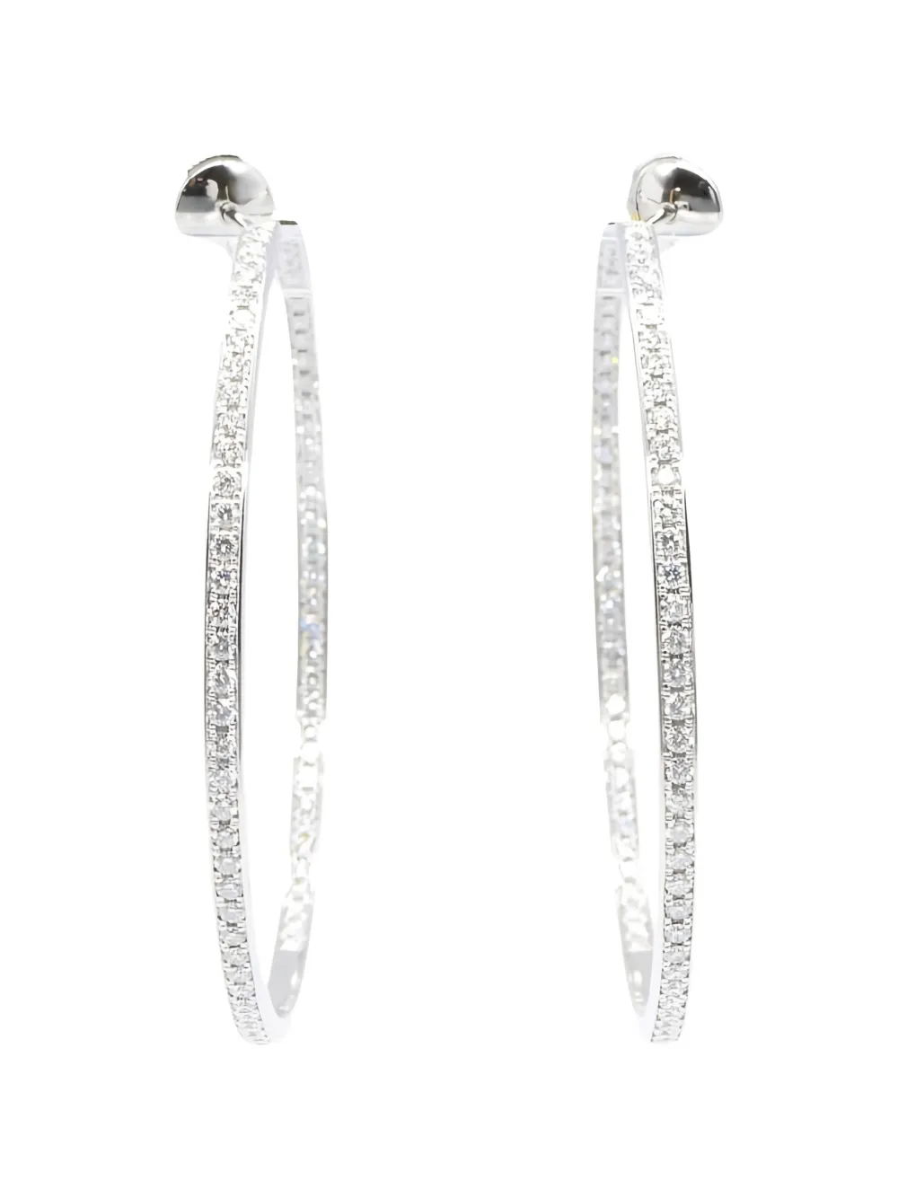 Cartier 2010s diamond hoop earrings - Argento
