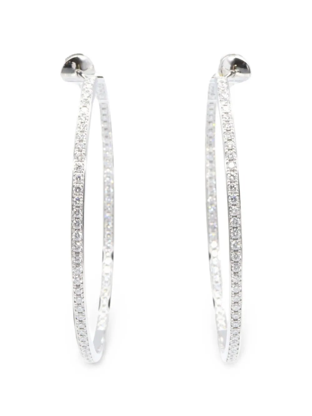 Cartier 2010s diamond hoop earrings - Argento
