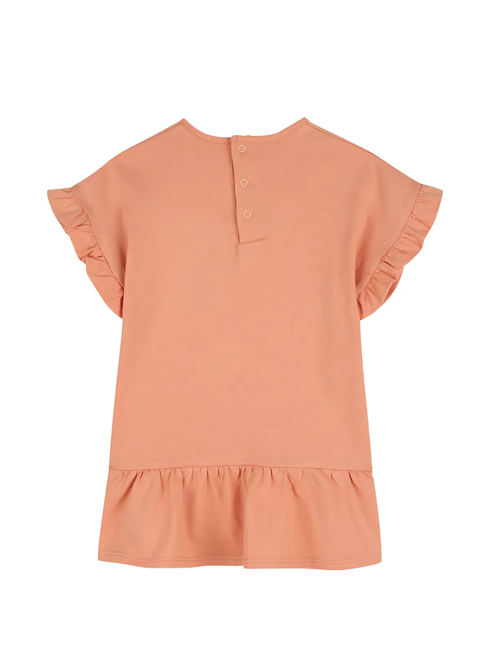 Chloé Kids Jurk met logoprint en ruches Oranje