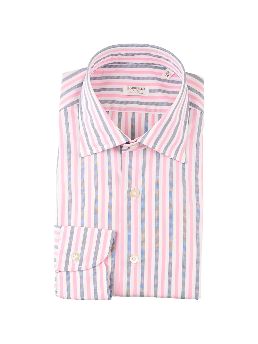 BORRIELLO NAPOLI striped long-sleeved shirt - Rosa