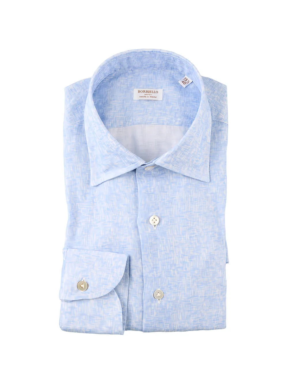 BORRIELLO NAPOLI spread-collar button-up shirt - Blu
