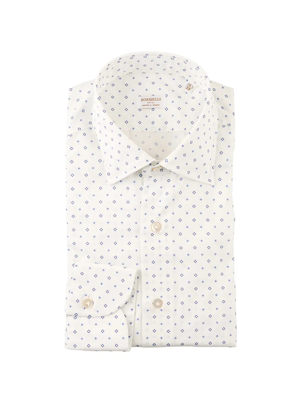 BORRIELLO NAPOLI geometric-print cotton shirt - Bianco