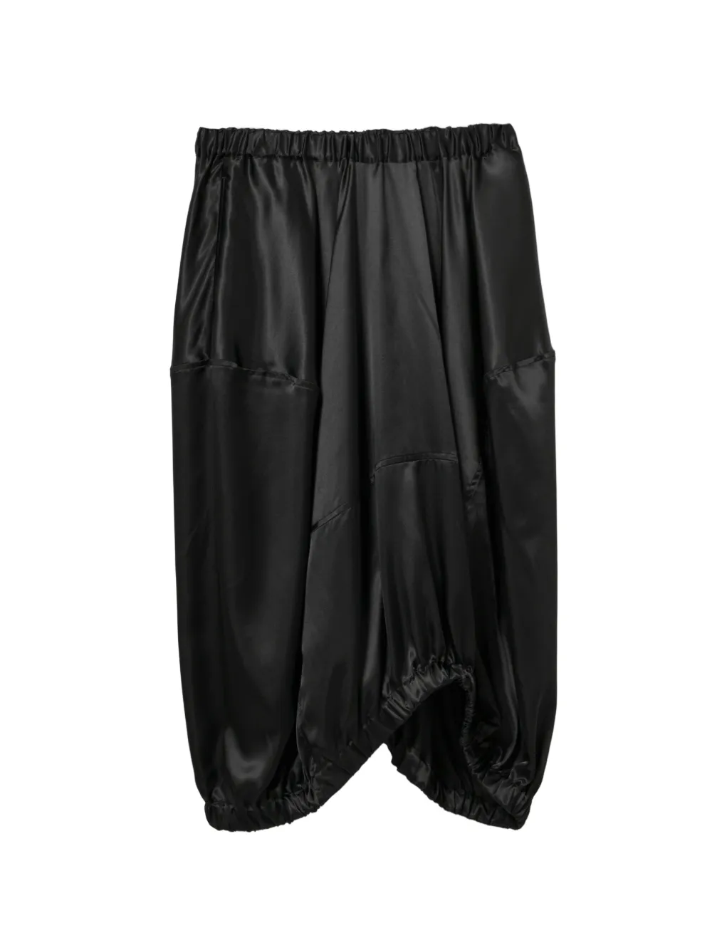 Black Comme Des Garçons Asymmetrischer Satinrock - Schwarz