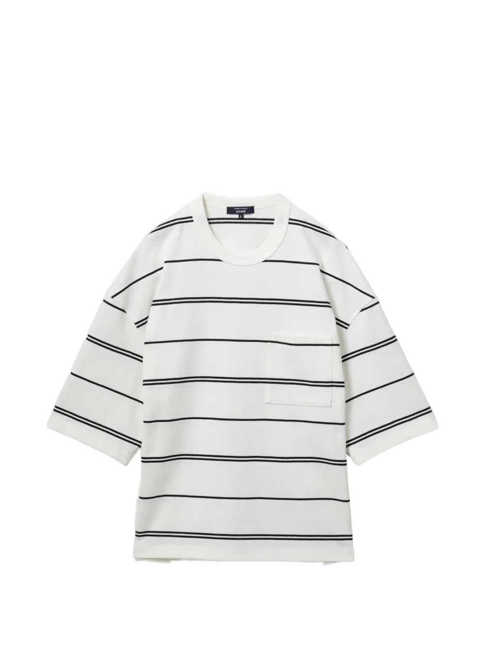 Comme des Garçons Homme T-shirt a righe con tasca - Bianco