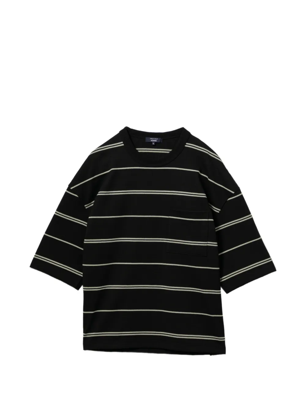 Comme des Garçons Homme T-shirt a righe con tasca - Nero