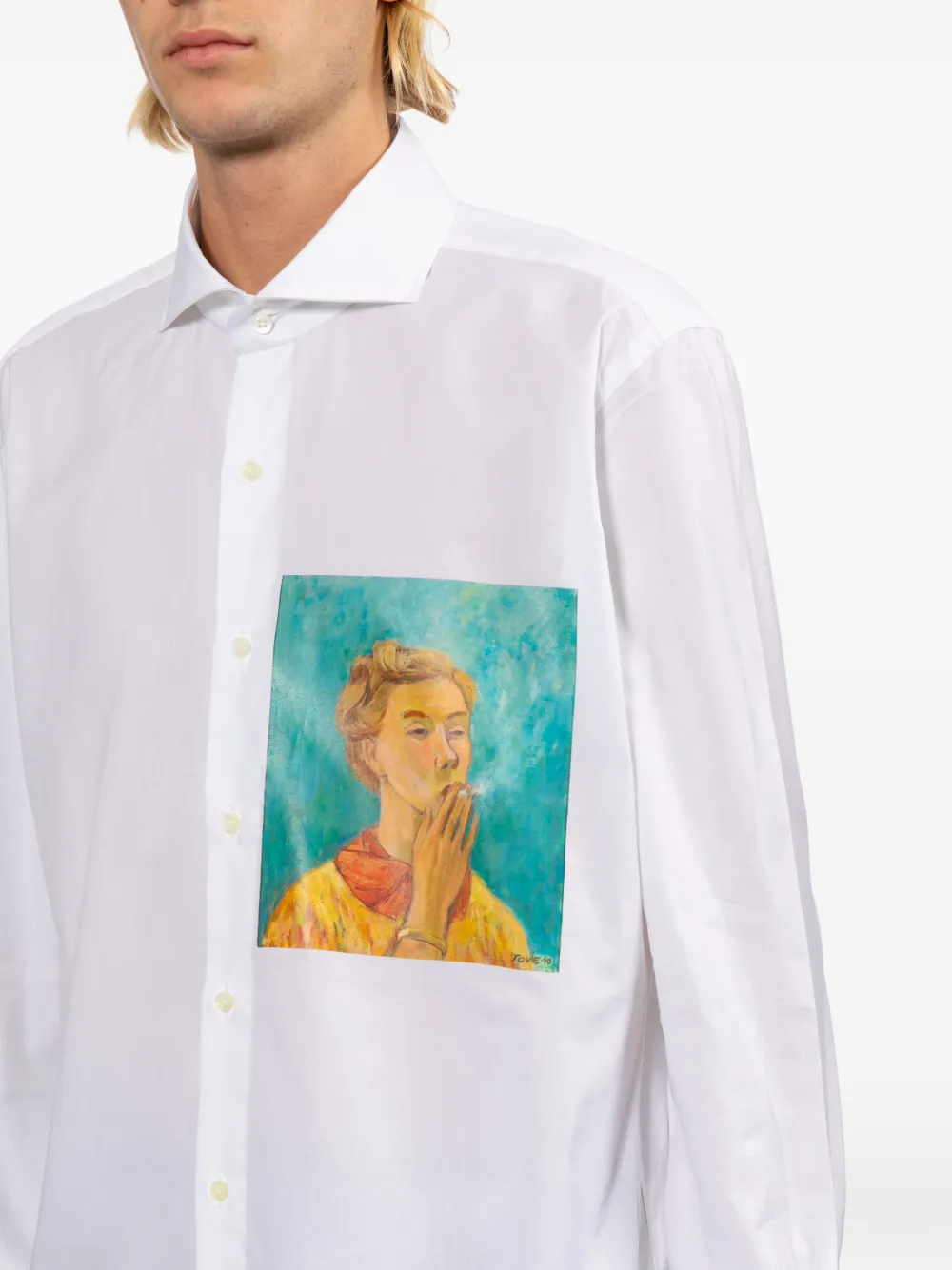 Junya Watanabe MAN Tove Jansson overhemd Wit