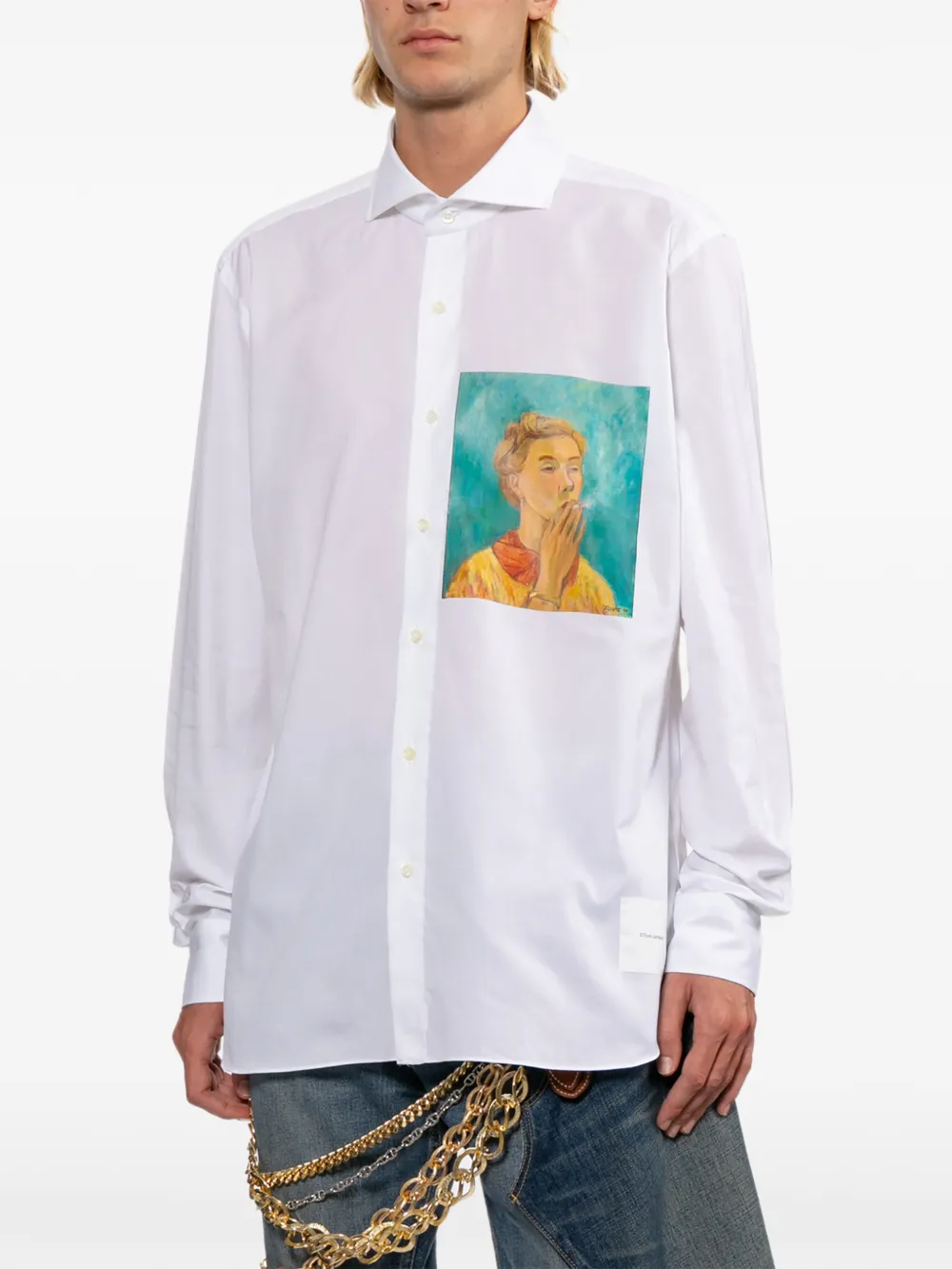 Junya Watanabe MAN Tove Jansson overhemd Wit