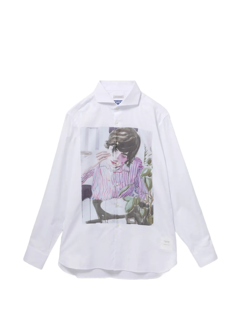 Junya Watanabe MAN x Guy Rover graphic-print long-sleeve shirt - Bianco
