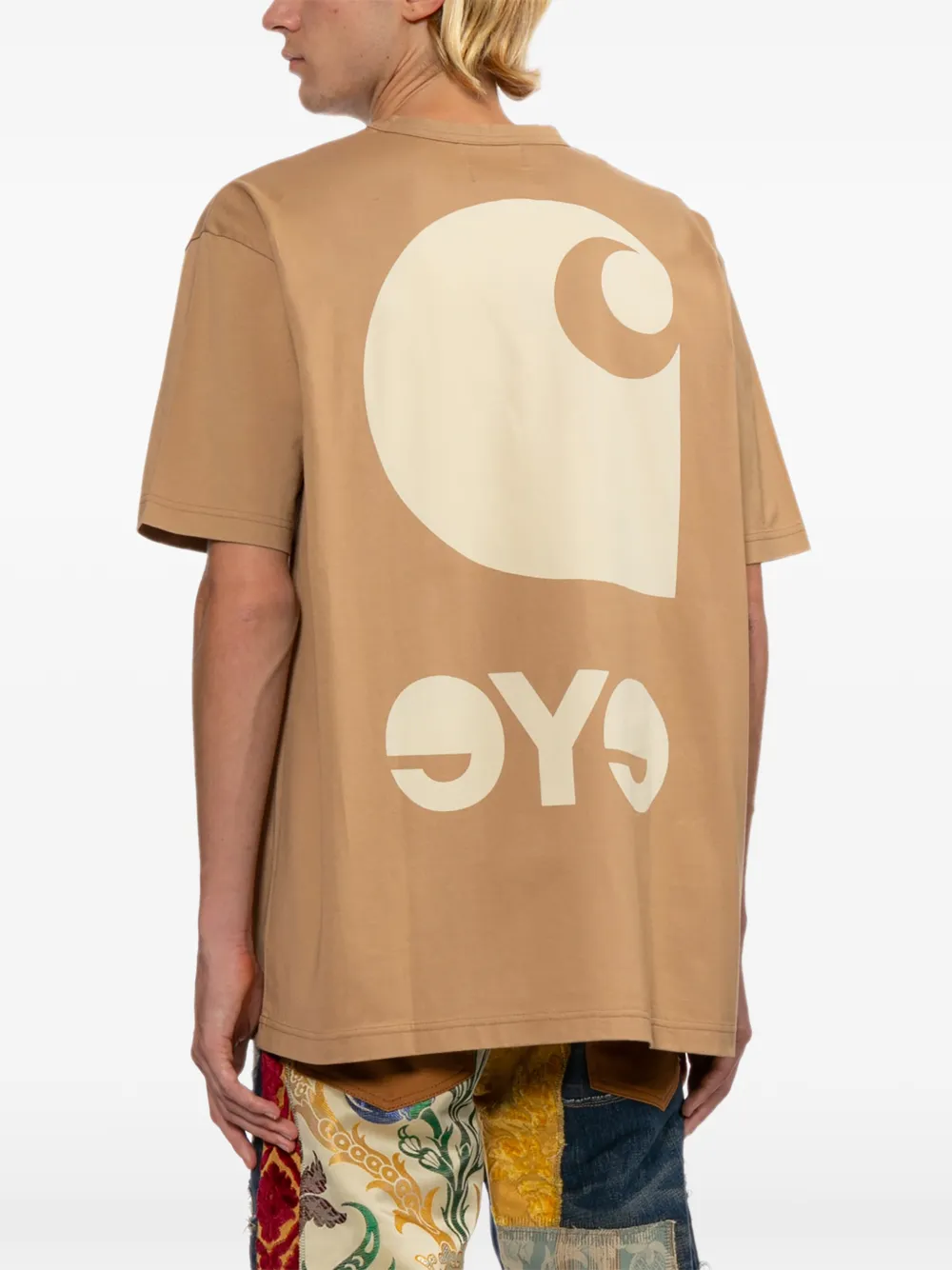 Junya Watanabe MAN x Carhartt T-shirt met logoprint Bruin