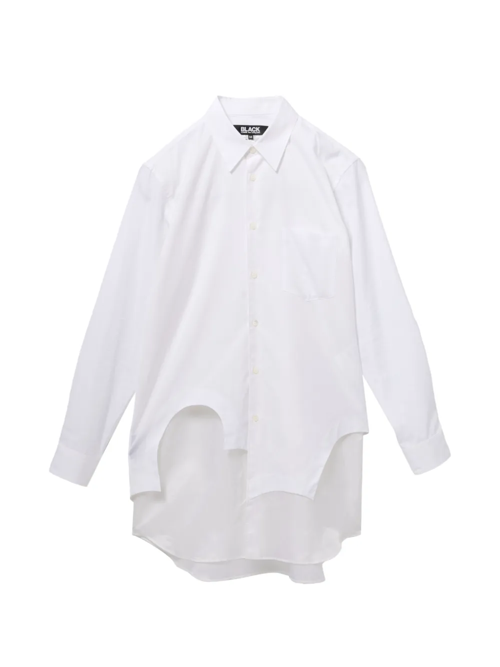 Black Comme Des Garçons asymmetric-hem shirt - White