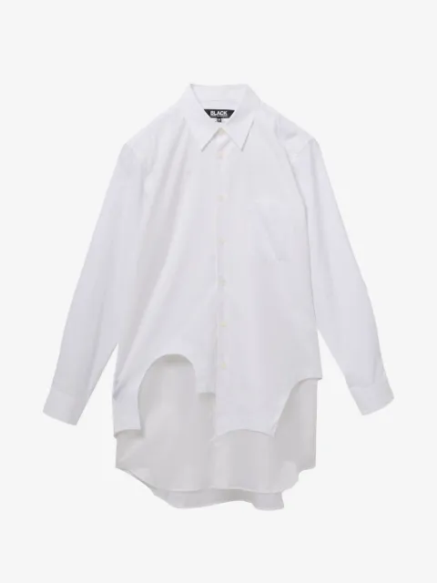 Black Comme Des Garçons 비대칭 헴 셔츠