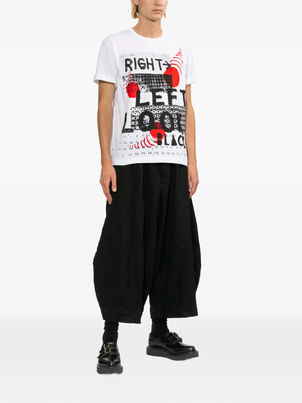 Black Comme Des Garçons T-shirt met tekst Wit