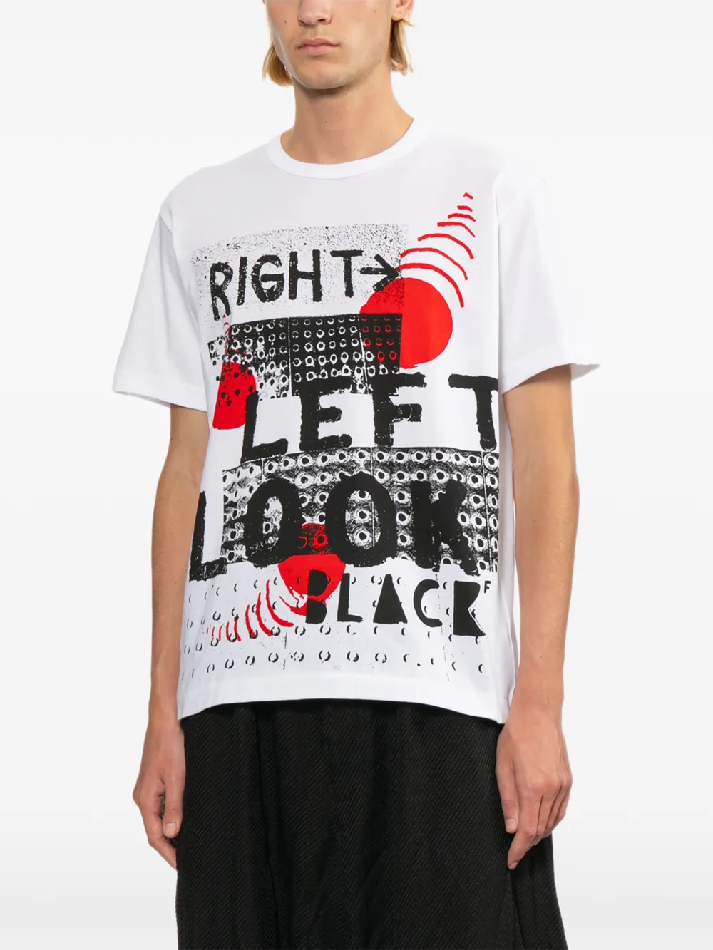 Black Comme Des Garçons T-shirt met tekst Wit