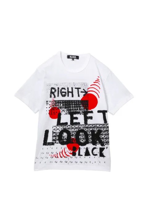 Black Comme Des Garçons T-shirt med slogantryk