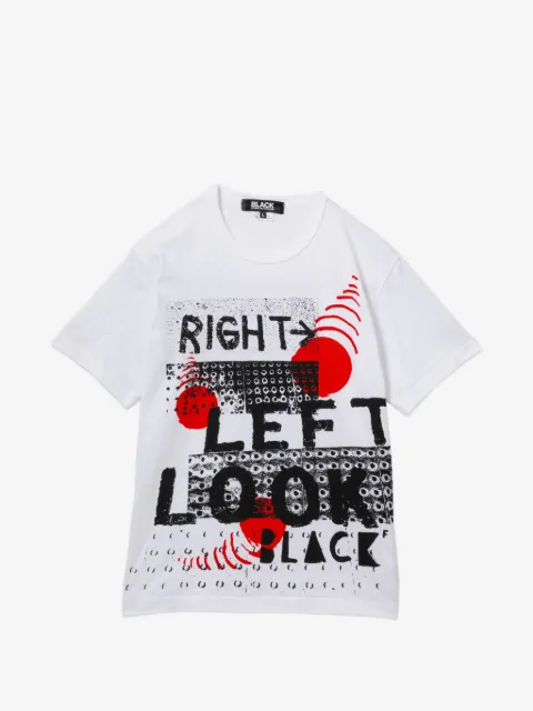 Black Comme Des Garçons t-shirt à slogan imprimé