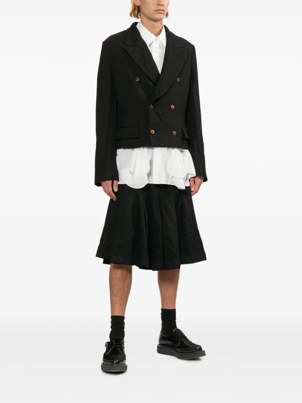 Comme des Garçons Homme Plus Geplooide shorts Zwart