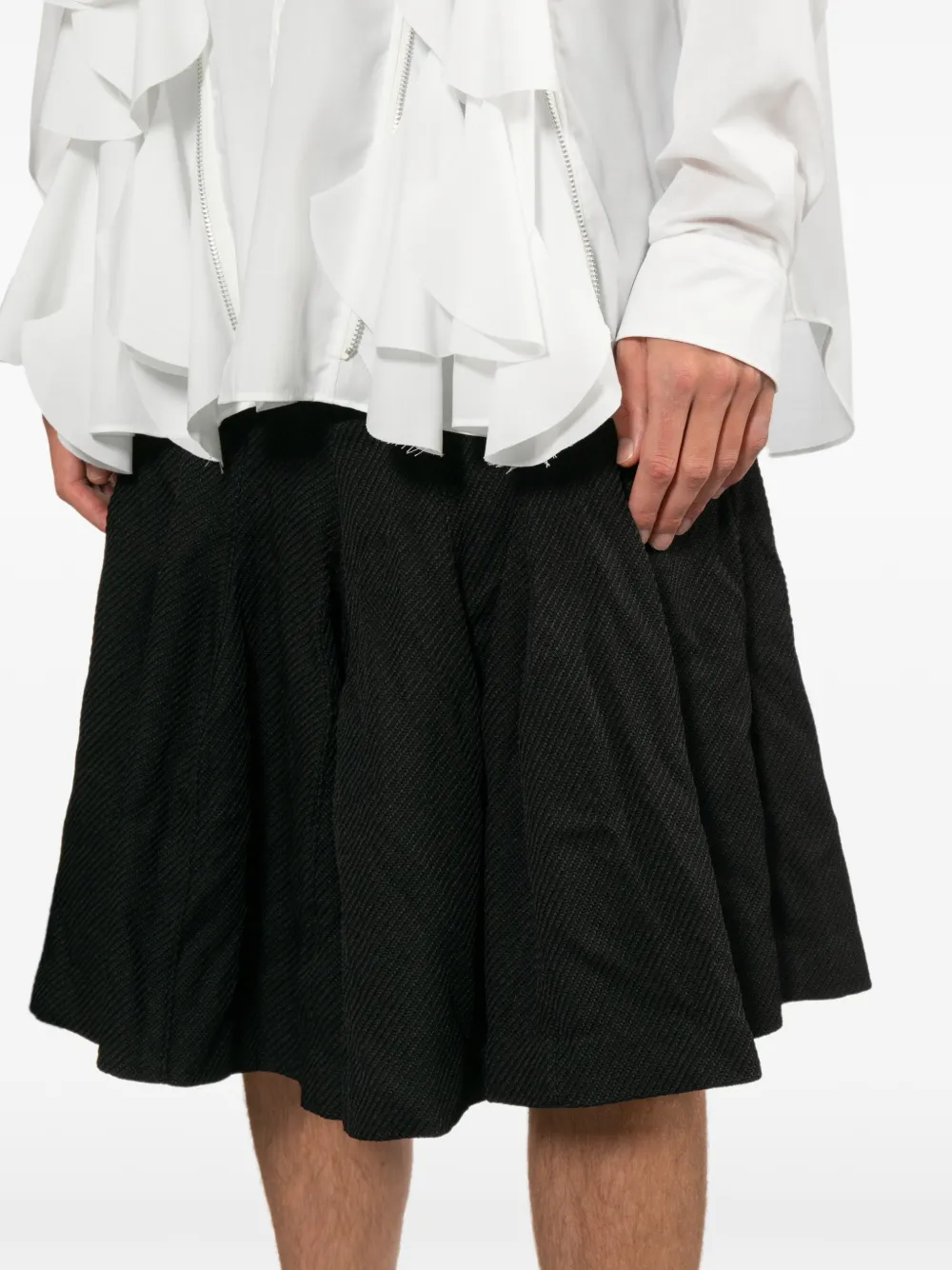 Comme des Garçons Homme Plus Geplooide shorts Zwart