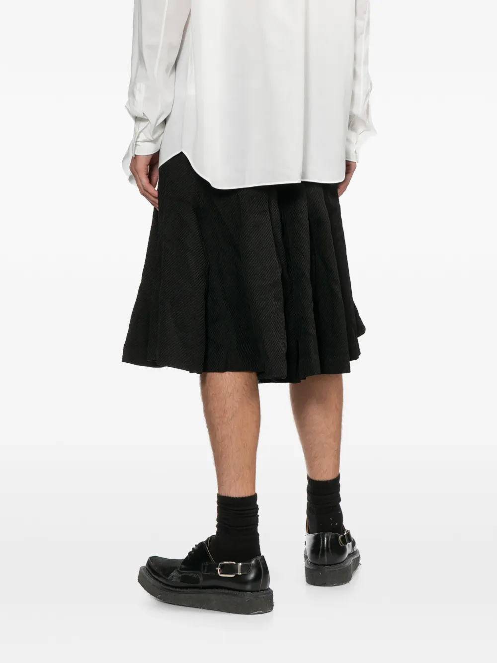 Comme des Garçons Homme Plus Geplooide shorts Zwart