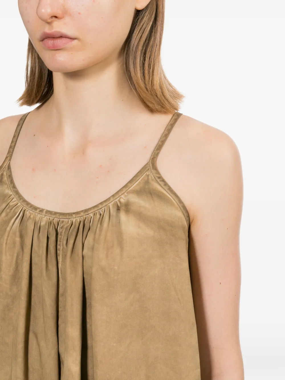 Uma Wang Jumpsuit met verwassen-effect en wijde pijpen Beige