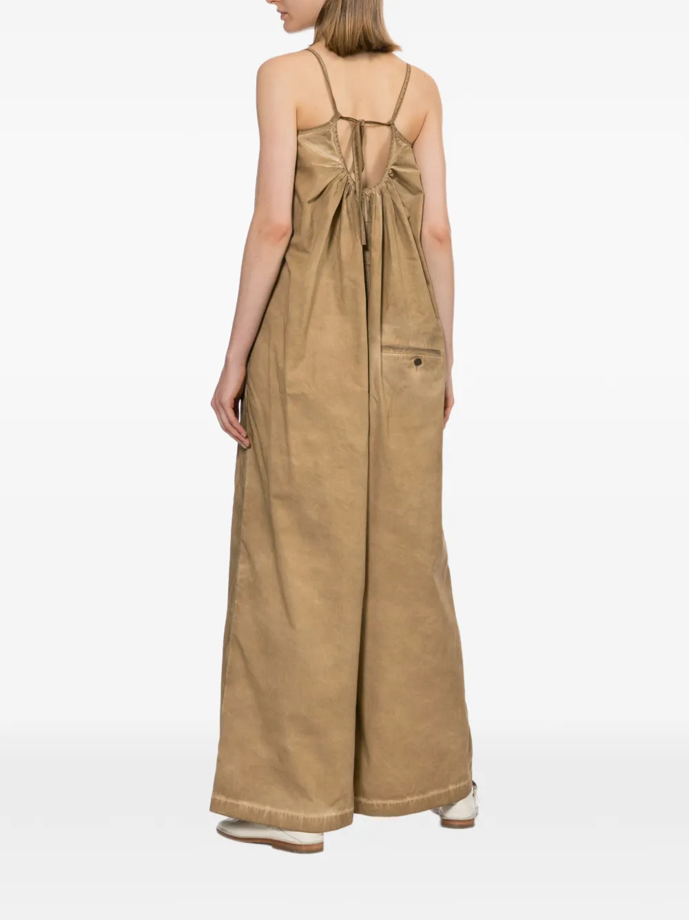 Uma Wang Jumpsuit met verwassen-effect en wijde pijpen Beige
