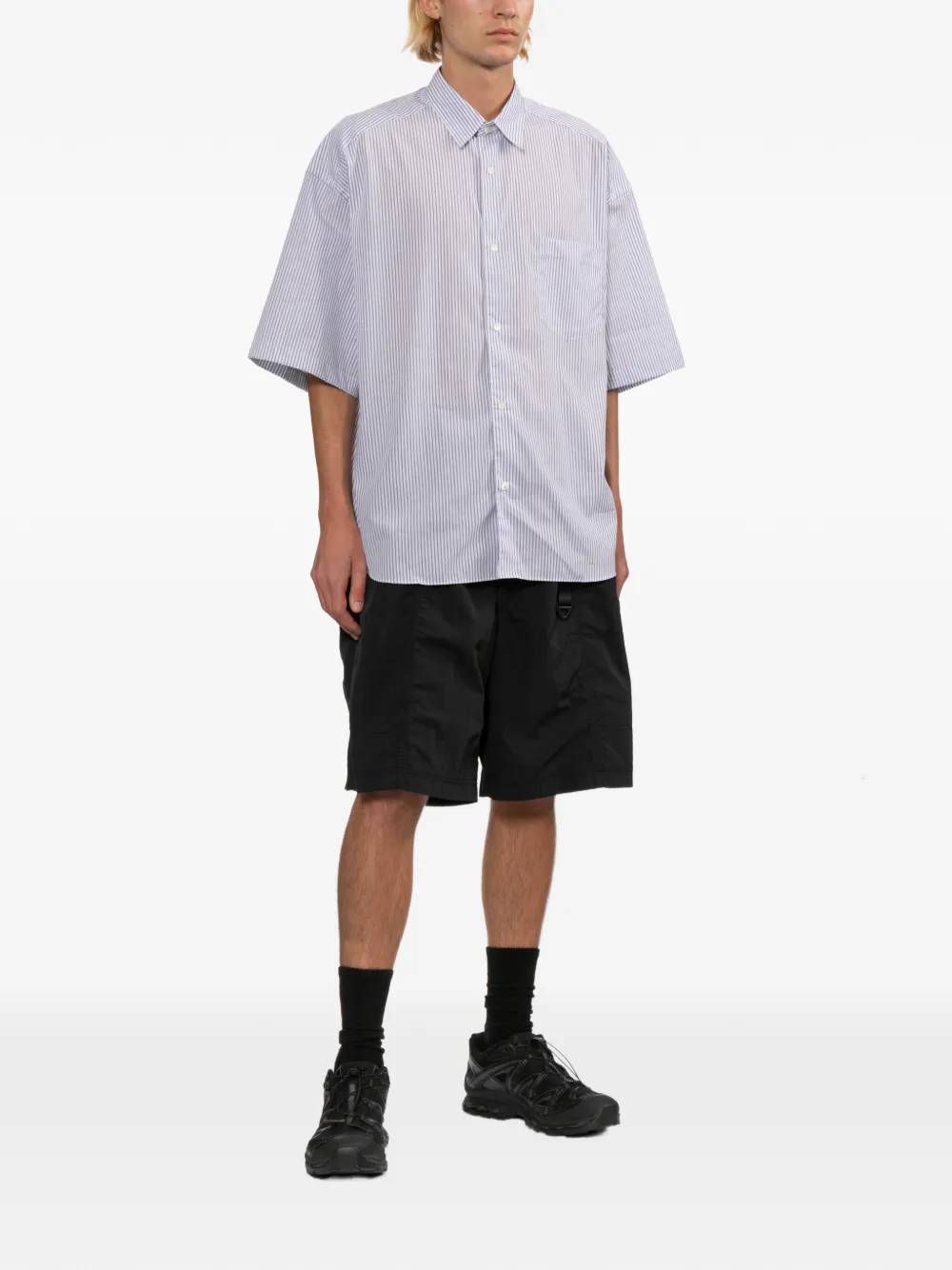 Comme des Garçons Homme Gestreept overhemd Wit