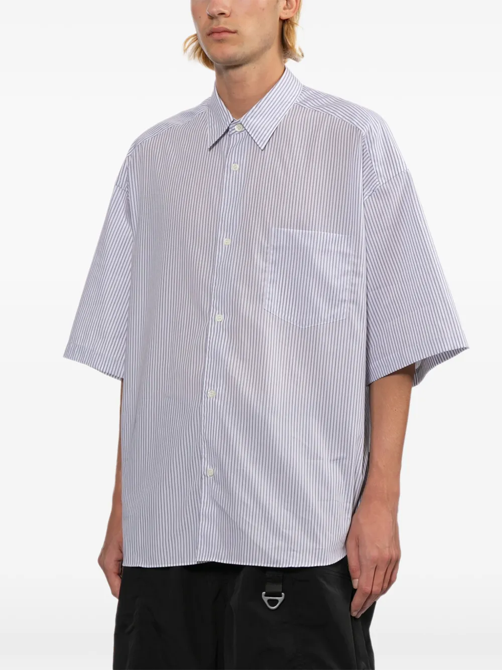 Comme des Garçons Homme Gestreept overhemd Wit