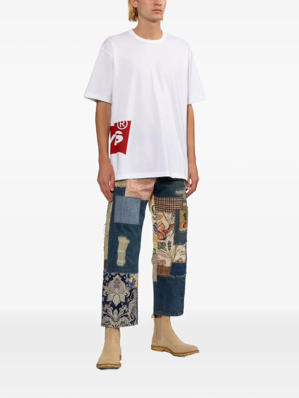 Junya Watanabe MAN x Levi's T-shirt met logoprint Beige