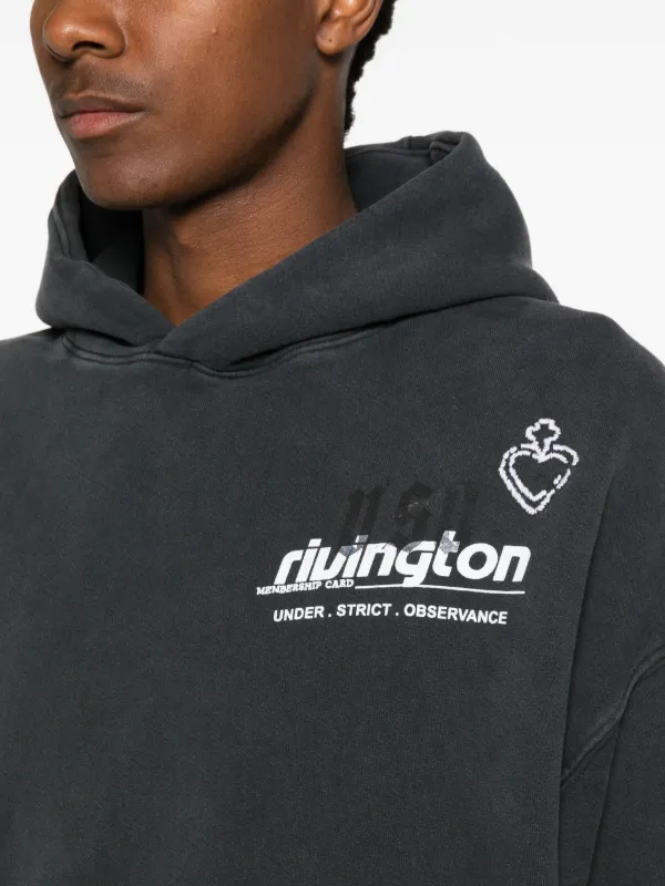 RIVINGTON ROI REBIS Uso logo-print Hoodie | Black | FARFETCH