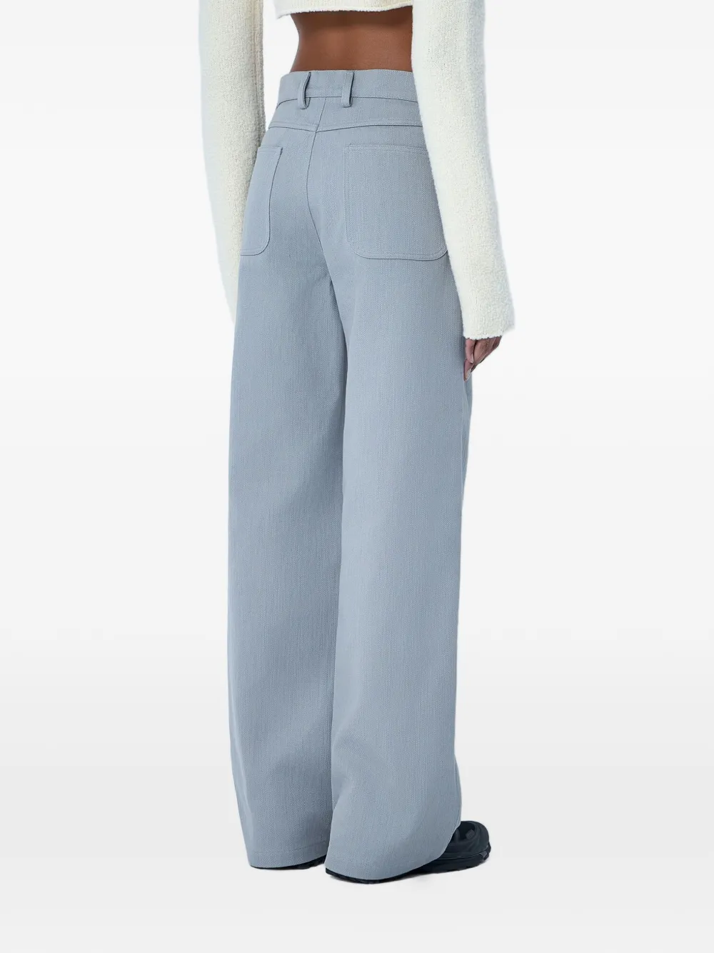Rier Broek met wijde pijpen Grijs