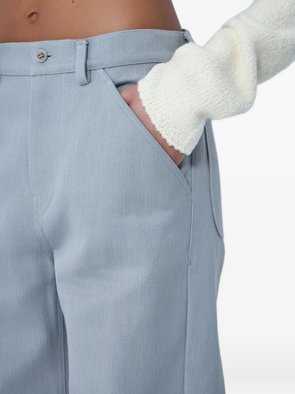 Rier Broek met wijde pijpen Grijs