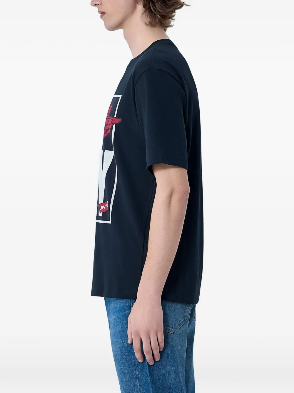 Levi's logo-print cotton-jersey T-shirt Zwart