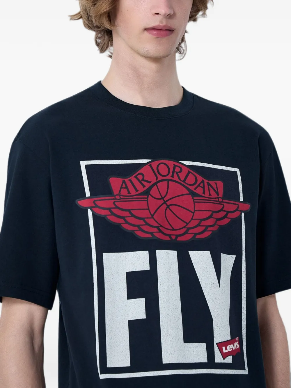 Levi's logo-print cotton-jersey T-shirt Zwart