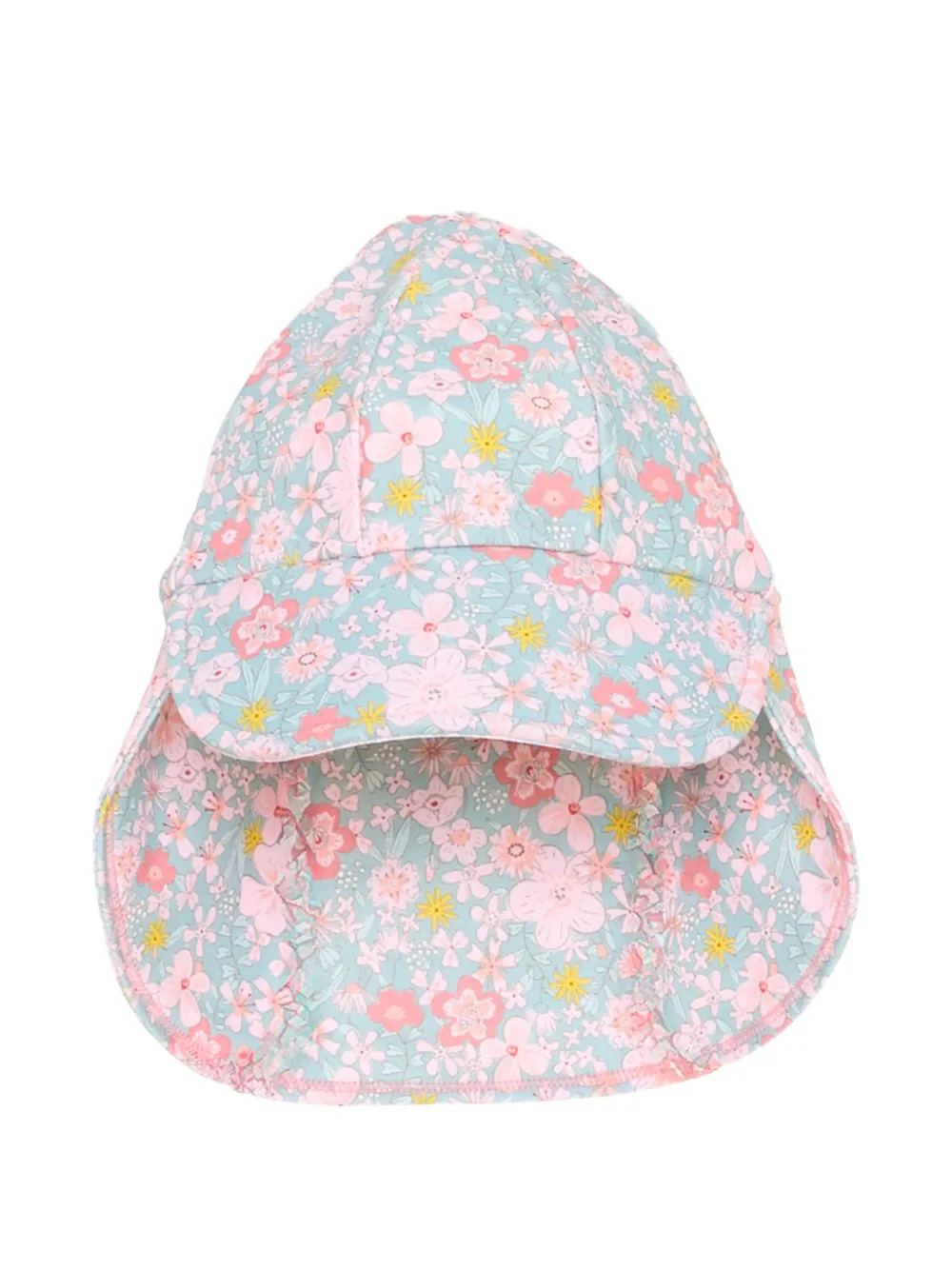 Petit Bateau floral-print neck-flap hat - Blu