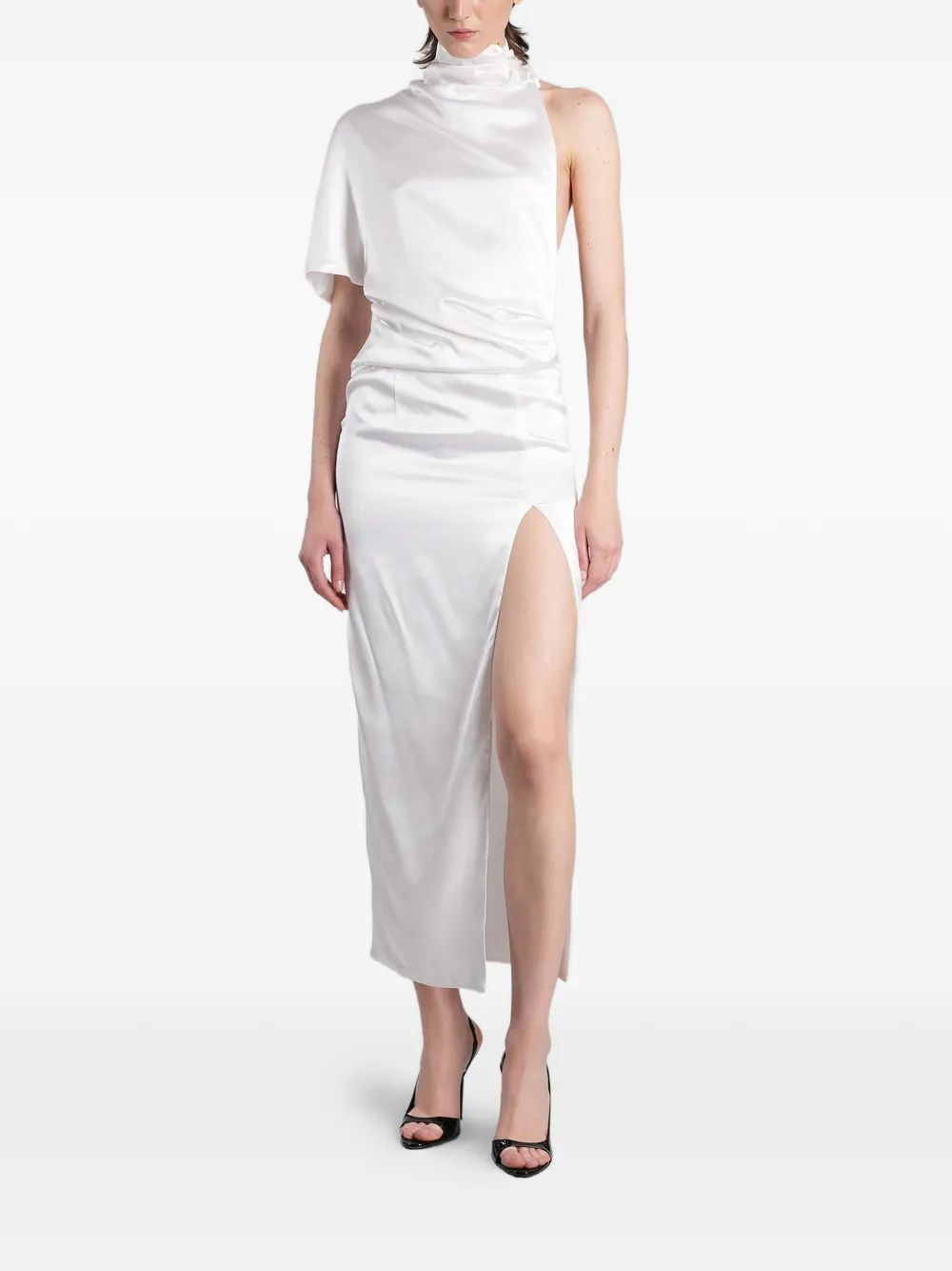 BATAKOVIC Belgrade one-shoulder slit-detail dress - Bianco