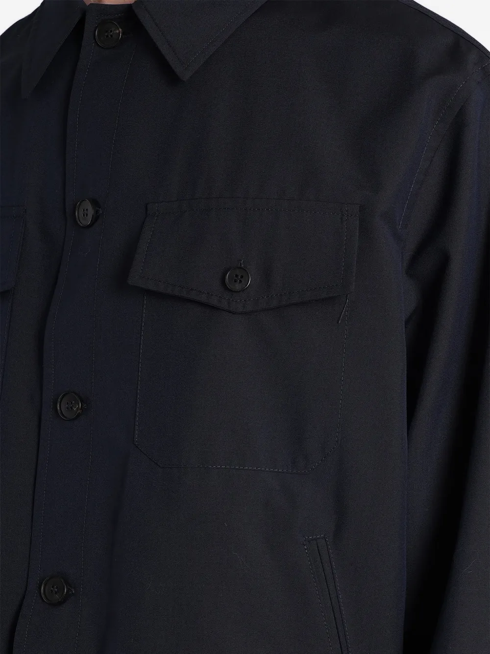 Greyed Shirtjack met elastische afwerking Blauw