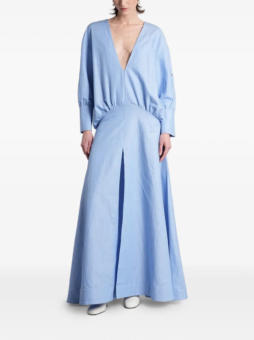 BATAKOVIC Belgrade V-neck cotton maxi dress - Blu